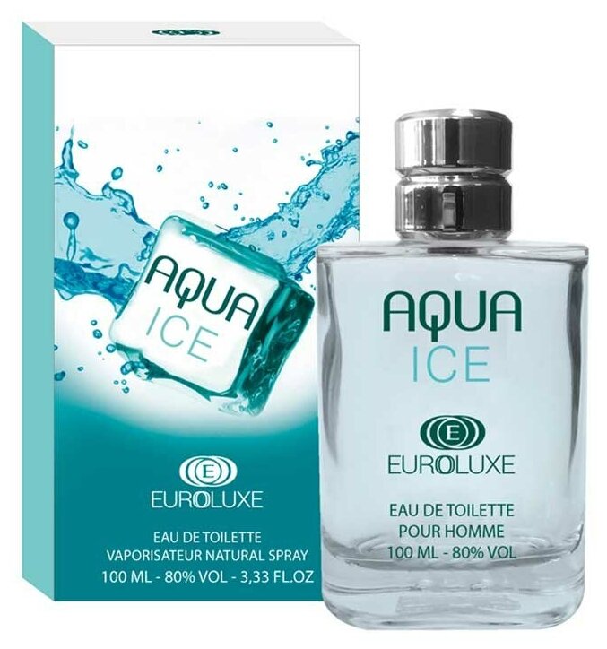 Euroluxe Туалетная вода для мужчин Aqua Ice (Аква айс) свежий, фужерный, спрей 100 мл