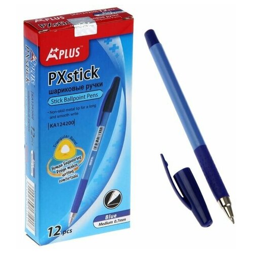 Ручка шариковая Beifa с резиновым держателем, стержень синий, 0.7 мм./В упаковке шт: 12