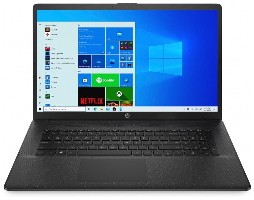 Ноутбук HP 17-cn0097ur N4020 1100 МГц 173 1600X900 8Гб DDR4 2400 МГц SSD 256Гб нет DVD Intel UHD Graphics 600 встроенная ENGRUS DOS черный 205 кг 4E1V2EA