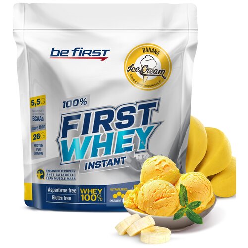 Протеин Be First First Whey Instant, 420 гр., банановое мороженое be first first whey instant 900г банановое мороженное