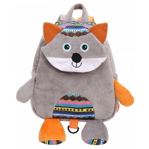 Biba Toys Рюкзак-игрушка Кала 825, серый/оранжевый подушка детская biba toys для путешествий лесные друзья волчонок кала