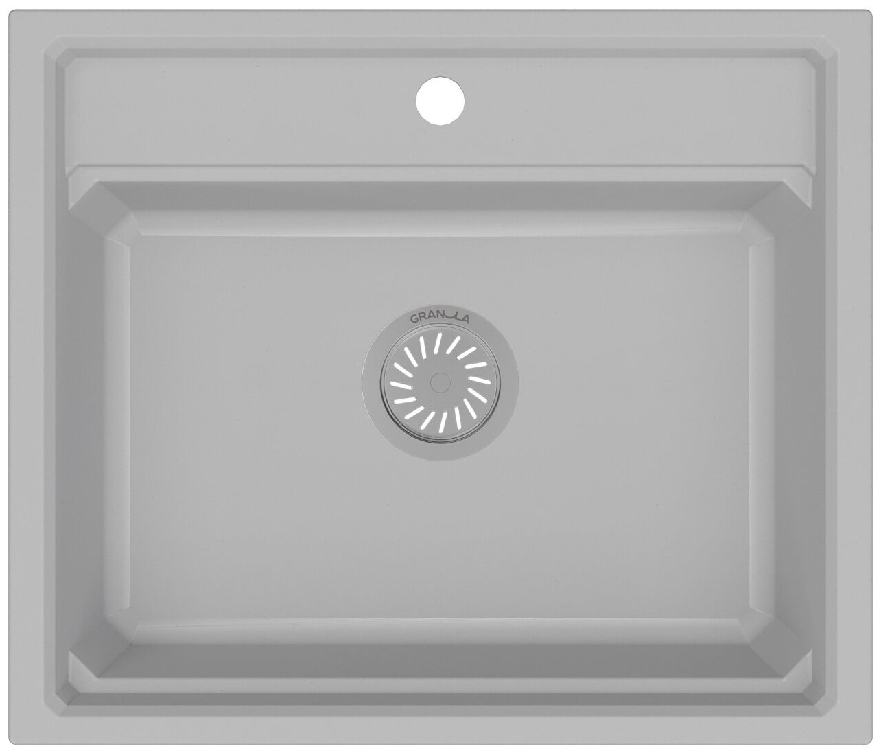 Кухонная мойка кварцевая Granula KS-6003 квадратная, китчен спейс, чаша 380x540, цвет арктик (6003wh) - фотография № 4