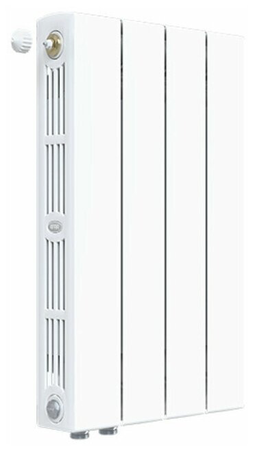 Радиатор биметаллический Supremo Ventil SVR 500 мм 4 секции 3/4 нижнее правое подключение белый