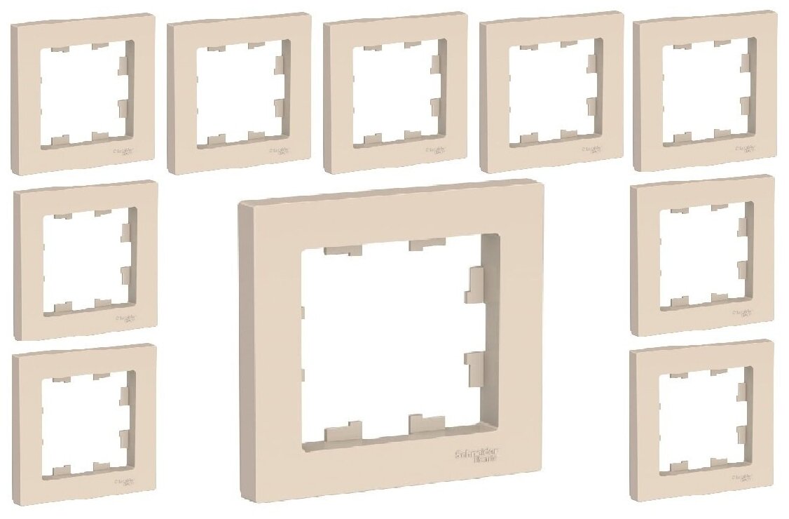 Рамка 1 пост ATLASDESIGN, бежевый. ATN000201 Schneider Electric (10шт.) - фотография № 1