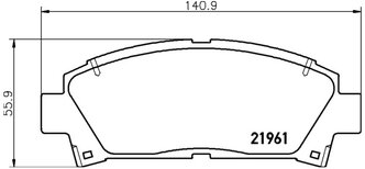 Дисковые тормозные колодки передние NISSHINBO NP1077 для Toyota (4 шт.)
