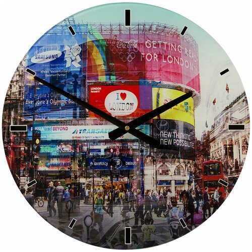 фото Kare design часы настенные piccadilly circus, коллекция "площадь пикадилли", стекло, полипропилен, мультиколор