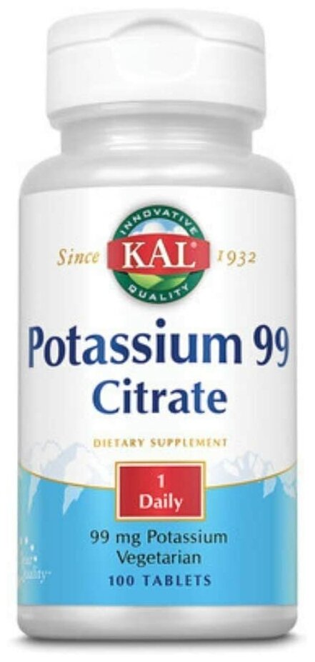 Potassium Citrate 99 мг (Цитрат калия) 100 таблеток (KAL)