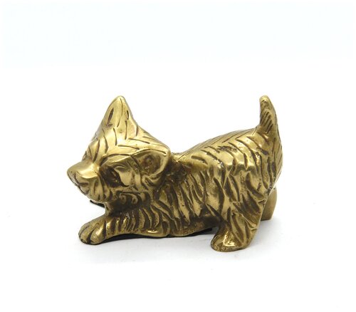 Статуэтка – бронзовая миниатюра собаки породы Терьер