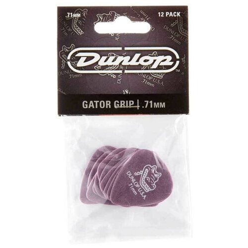 Медиаторы, толщина 0.71 мм, 12 шт. Dunlop Gator Grip Standard 417P071 12Pack медиаторы средние 12 шт dunlop celluloid orange pearloid medium 483p08md 12pack