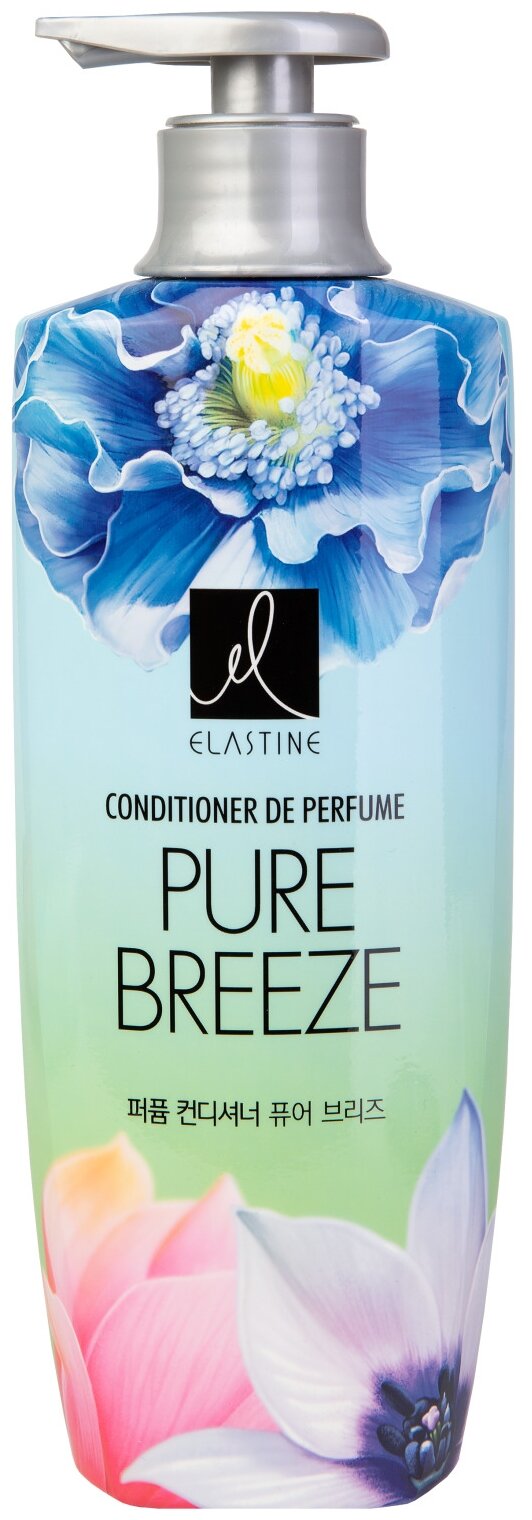 Кондиционер Elastine (Эластин) парфюмированный для всех типов волос pure breeze 600мл LG Household & Health Care - фото №1
