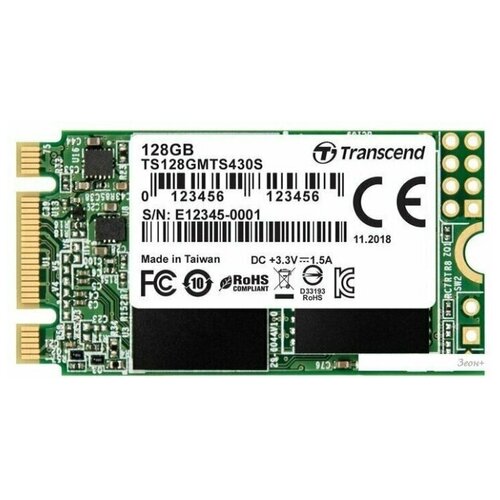 фото Ssd диск transcend m.2 2242 430s 128 гб sata iii 3d nand ts128gmts430s