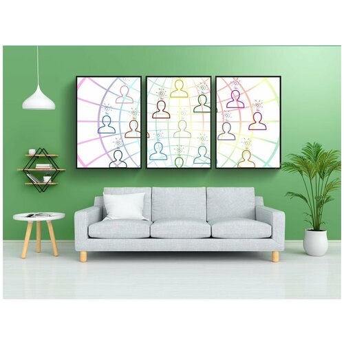 фото Набор модулных постеров для интерьера "люди, коллектив, группа" 60x90 см. в тубусе, без рамки lotsprints