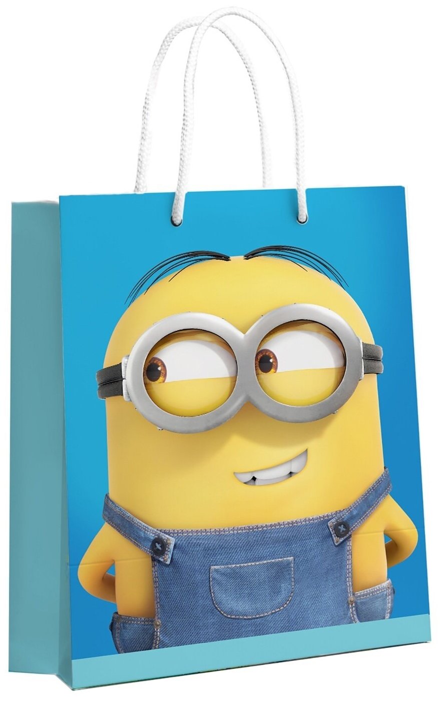 Пакет подарочный ND Play Minions 2, большой, голубой, 220х310х100 мм, 3D дизайн (288408)