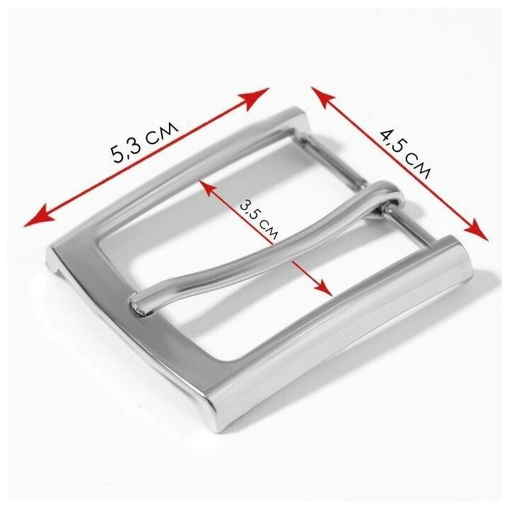 Пряжка для ремня 5.3 x 4.5 см 35 мм цвет серебряный