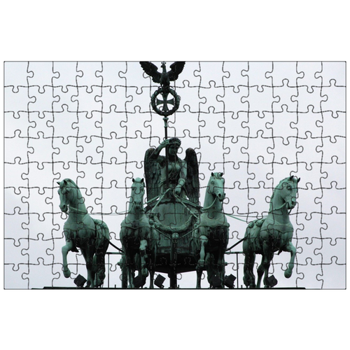 фото Магнитный пазл 27x18см."бранденбургские ворота, квадрига, лошади" на холодильник lotsprints