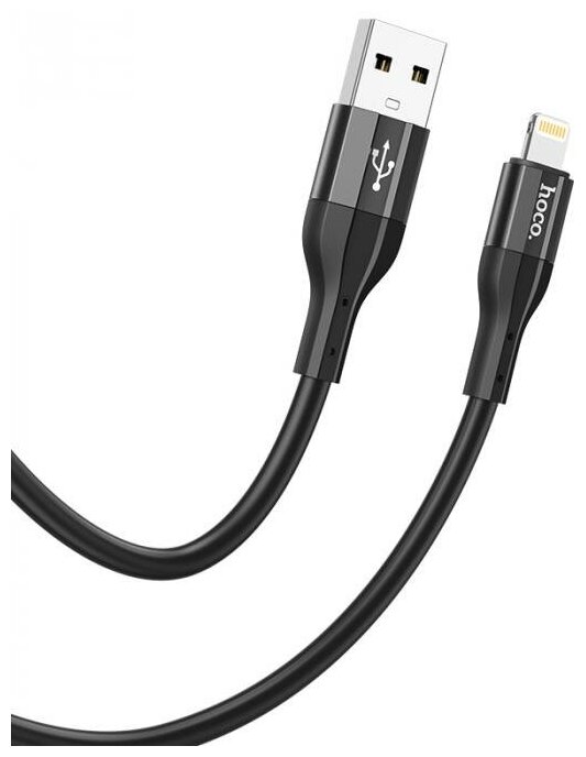 Кабель USB HOCO X72 Creator silicone для Lightning, 2.4А, длина 1.0м, черный