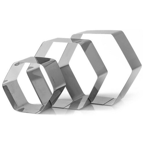 фото Набор форм для выпечки и выкладки "шестиугольник". 11х11х5 см. 3 шт 3300573 tas-prom