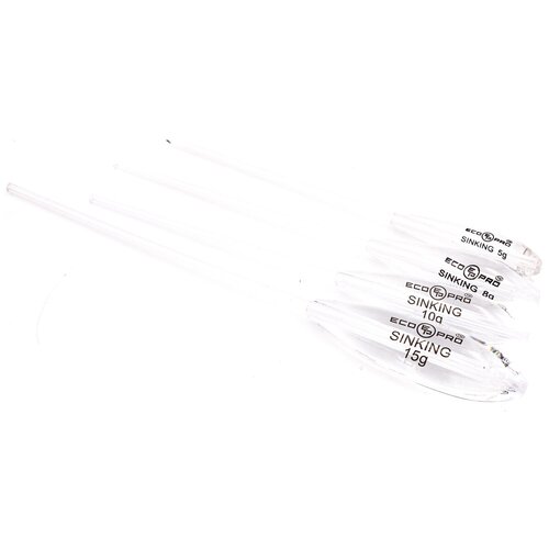 Набор тонущих бомбард 4 шт Ecopro капля CLEAR 5-8-10-15 гр AZ-22709-C 462₽