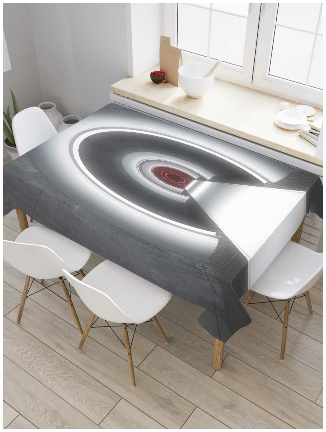 Скатерть прямоугольная JoyArty на кухонный стол "Неизвестный тоннель" из оксфорда, 120x145 см