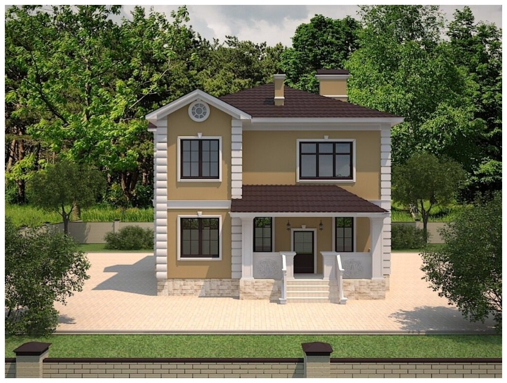 Проект жилого дома STROY-RZN 22-0044 (229,72 м2, 10,8*11,28 м, газобетонный блок 400 мм, декоративная штукатурка)