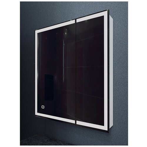 фото Зеркало шкаф mixline "минио" 700*800 (шв) 2 створки, левый,сенсорный выкл, светодиодная подсветка