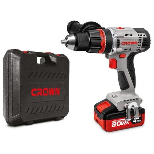 Шуруповерт CROWN 20В40Ач x2Li зар1час БЗП13мм 18ступ 0-4001500обмин 4060Нм кейс 156кг 1779000₽