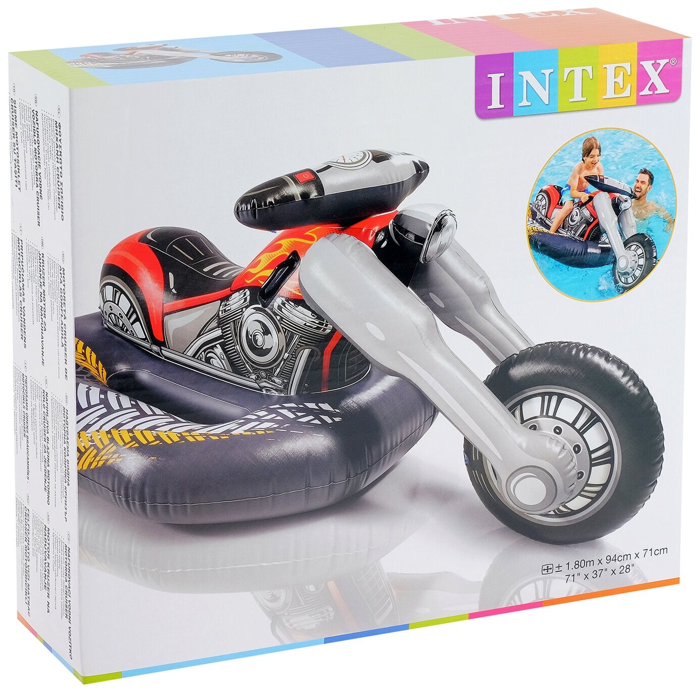 Intex Надувная игрушка-наездник 183х79х71см Мотоцикл до 100кг, от 3 лет 57534 - фото №5