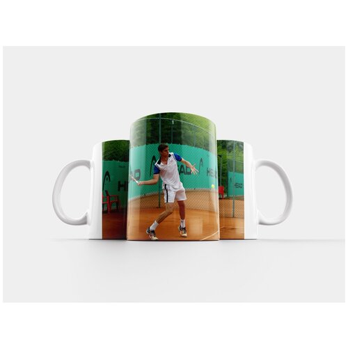 фото Кружка "теннисист, глиняный корт, мяч" 320 мл lotsprints