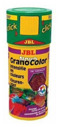 JBL NovoGranoColor CLICK - Осн. корм д/ярк. окраски акв. рыб, гранулы, 250 мл (118 г) - фотография № 5