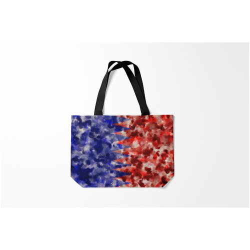 фото Сумка-шоппер / 46х35 см / популярные иллюстрации / текстуры сине красные разводы burnettie