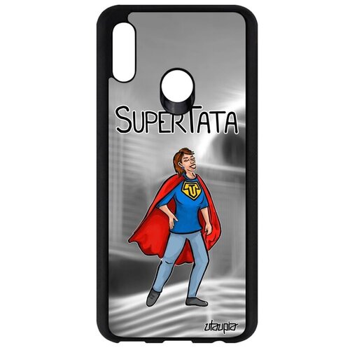 фото Противоударный чехол на // huawei p smart 2019 // "супертетя" комикс герой, utaupia, серый