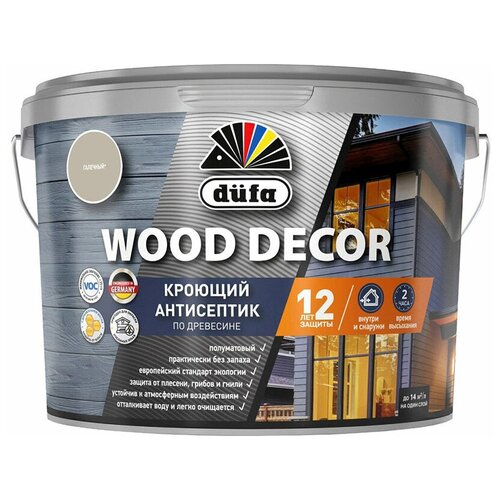 Антисептик Dufa Wood Decor кроющий декоративный для дерева галечный 2,5 л