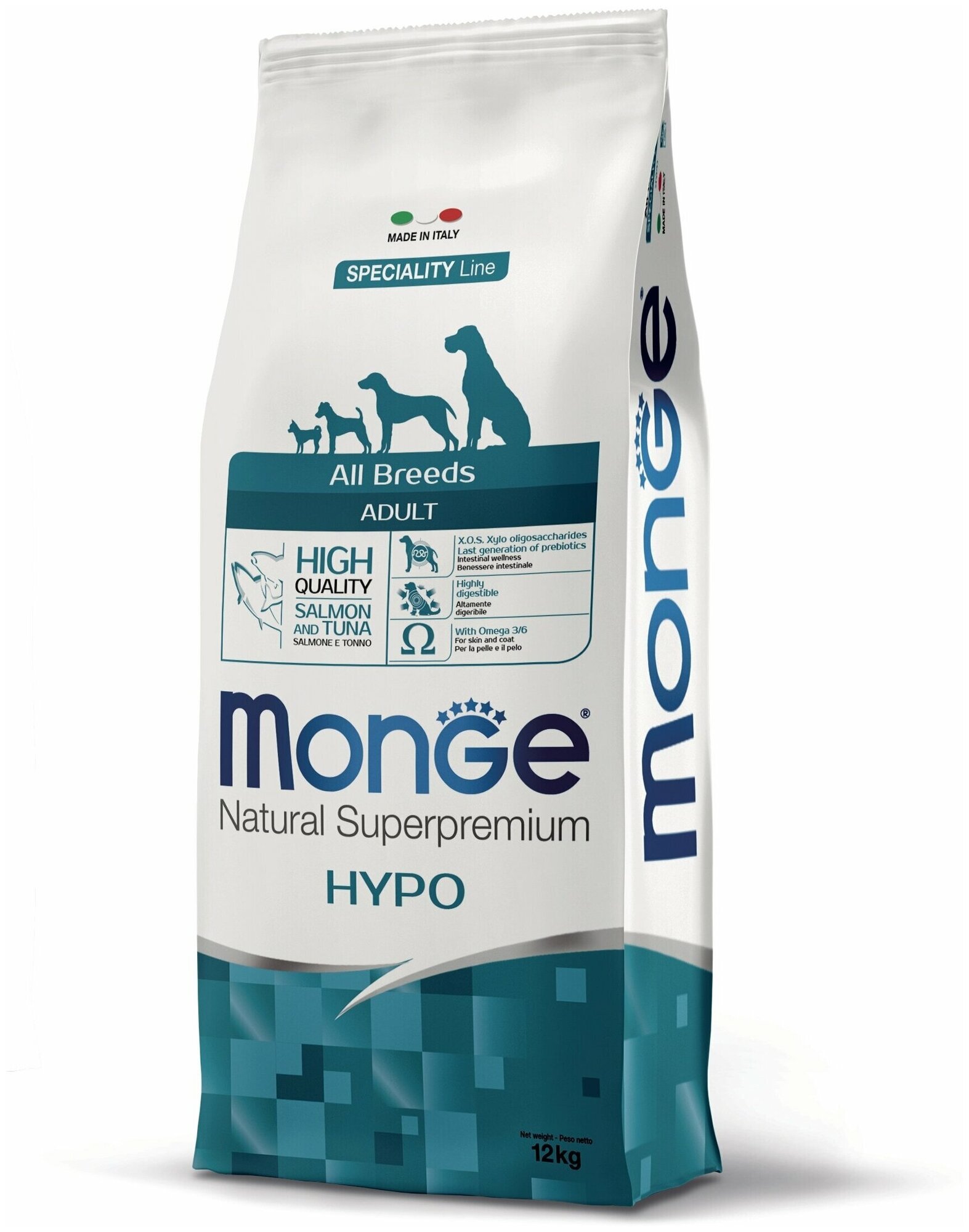 Monge Dog Hypoallergenic корм для собак гипоаллергенный лосось с тунцом 12 кг