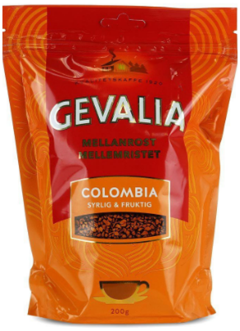 Кофе растворимый Gevalia Colombia сублимированный, пакет, 200 г - фотография № 1