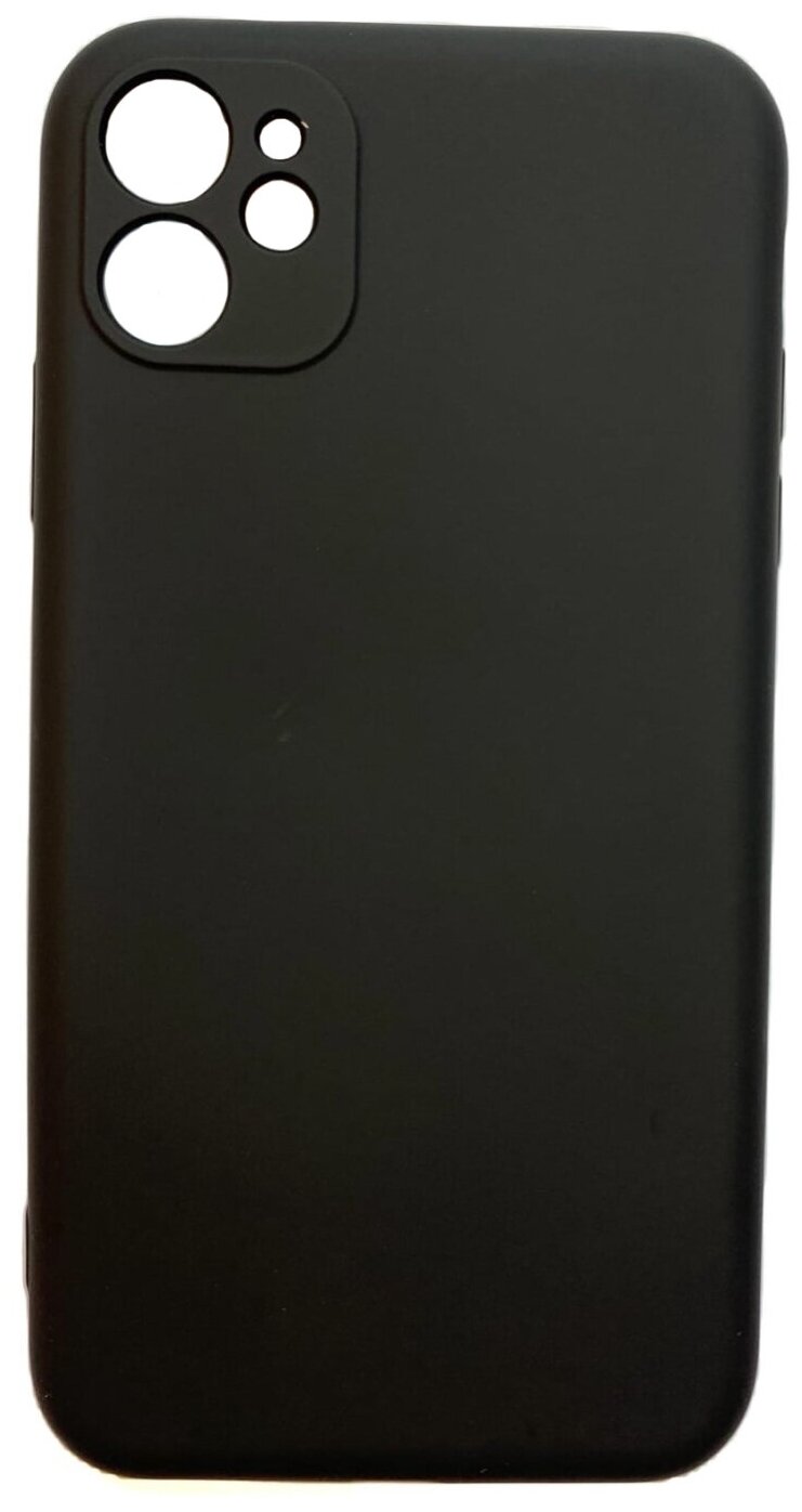 Чехол силиконовый для iPhone 11 (6.1), good quality, с защитой камеры, черный