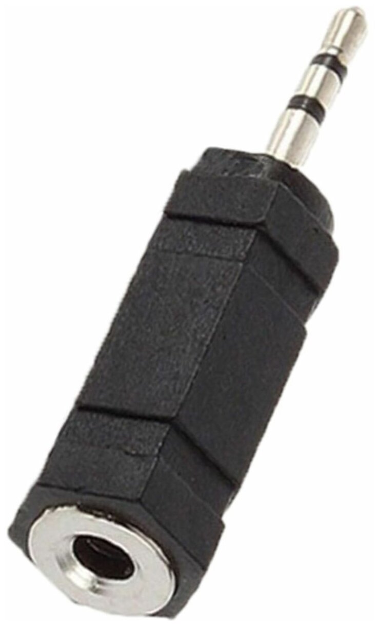 Переходник стерео GSMIN А07 (разъемы 2.5 мм на 3.5 мм) (Черный)