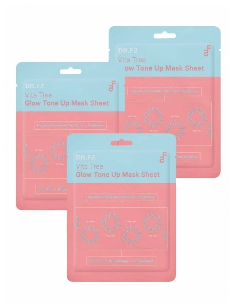 DR.F5 Маска витализирующая для выравнивания тона и сияния - Vita tree glow tone up mask sheet, 23мл