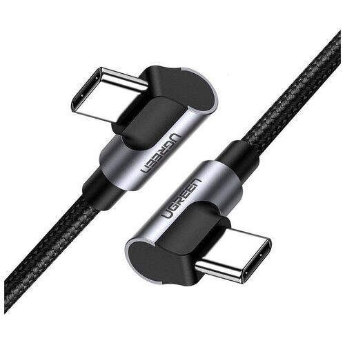 Кабель угловой UGREEN US323 (70531) Angled USB-C Cable Aluminum Case with Braided. Длина: 2м. Цвет: черный кабель угловой ugreen us323 70529 black