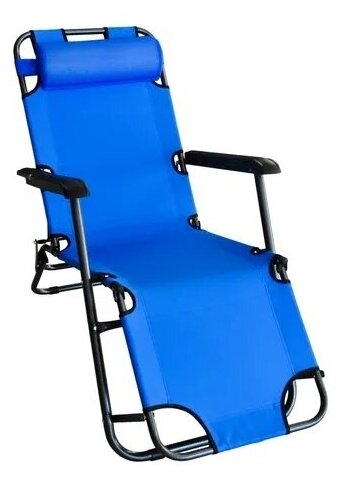 Кресло шезлонг синий - фотография № 1