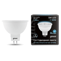 Лампа светодиодная Gauss LED MR16, GU5.3, 5W, 530lm, 4100K