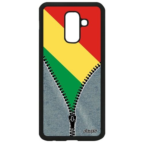 фото Защитный чехол для смартфона // galaxy a6 plus 2018 // "флаг конго браззавиль на молнии" стиль страна, utaupia, серый