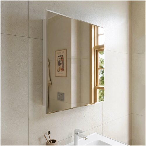 Зеркальный шкаф Alavann Paris 70x80 см, белый