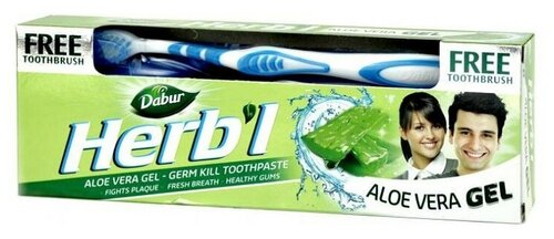 Зубная паста гелевая Алоэ вера (Aloe Vera Toothpaste) Dabur, 150 г + зубная щётка