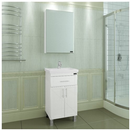 фото Мебель для ванной санта дублин 50 с 1 ящиком (тумба с раковиной + зеркало)