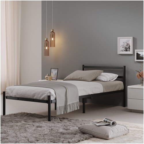 Односпальная металлическая кровать Мета 800*2000 мм, черная