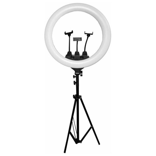 Кольцевая лампа F 56см яркая три цвета три держателя для телефонов штатив студийный 210см 679000₽