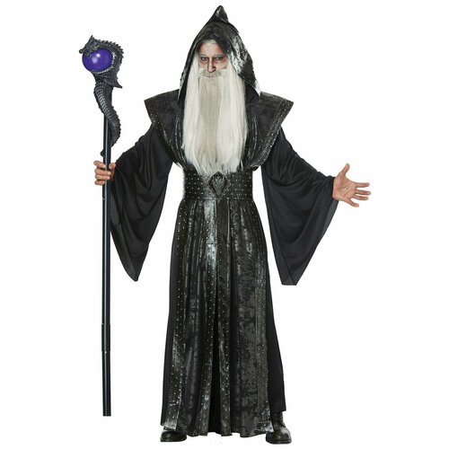 фото Костюм темный колдун взрослый california costumes s/m (46-50) (халат, плащ с капюшоном, пояс)