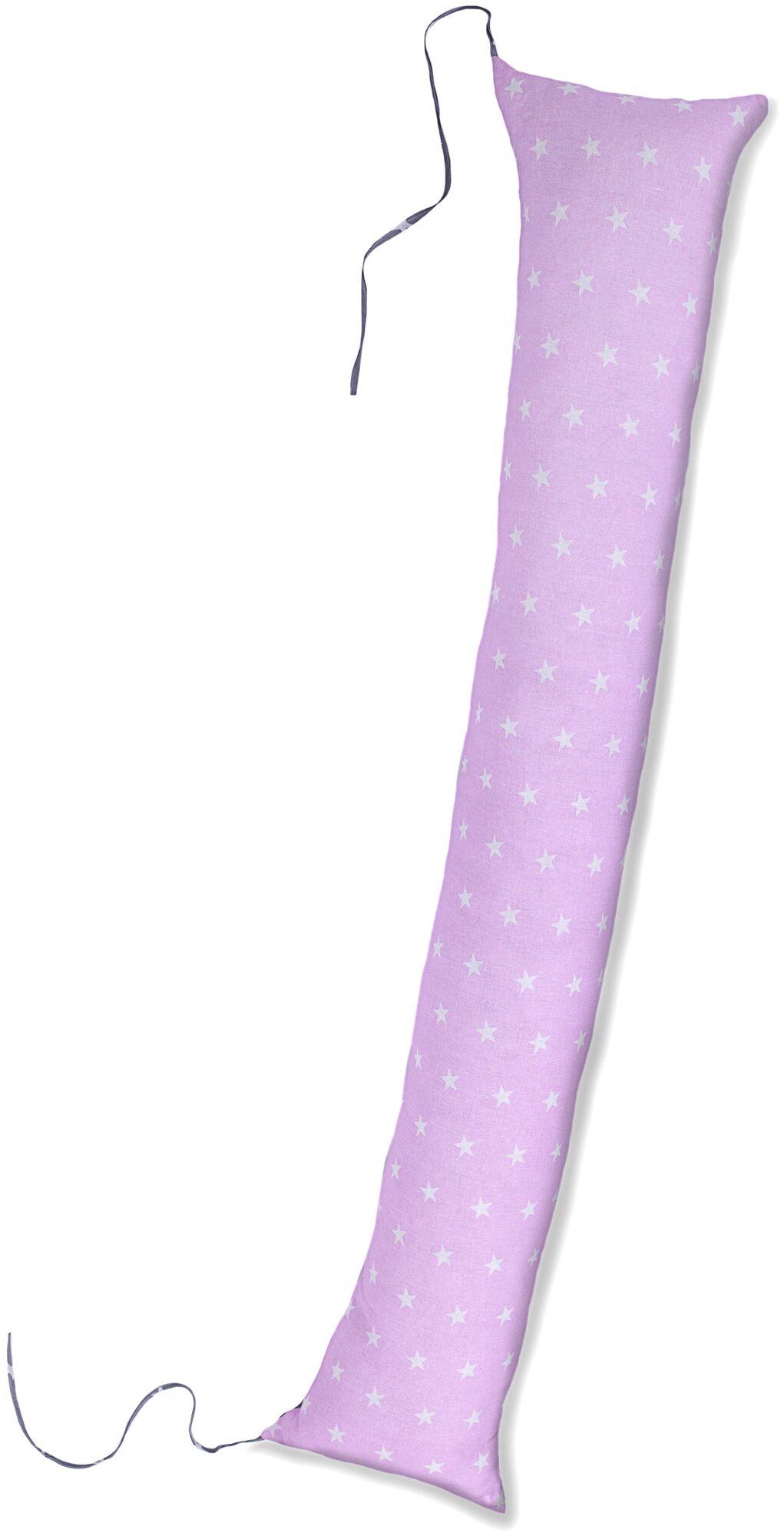 Body Pillow Подушка для беременных I-формы 145х25 см со съёмной наволочкой "Звезды серо-розовый" - фотография № 1