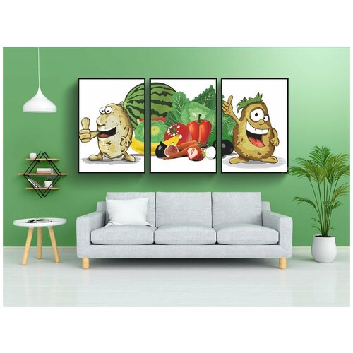 фото Набор модулных постеров для интерьера "еда, вкусный, питание" 60x90 см. в тубусе, без рамки lotsprints