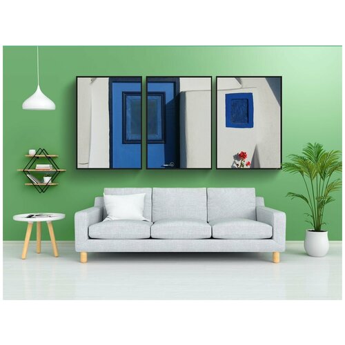 фото Набор модулных постеров для интерьера "санторин, греческий остров, киклады" 60x90 см. в тубусе, без рамки lotsprints